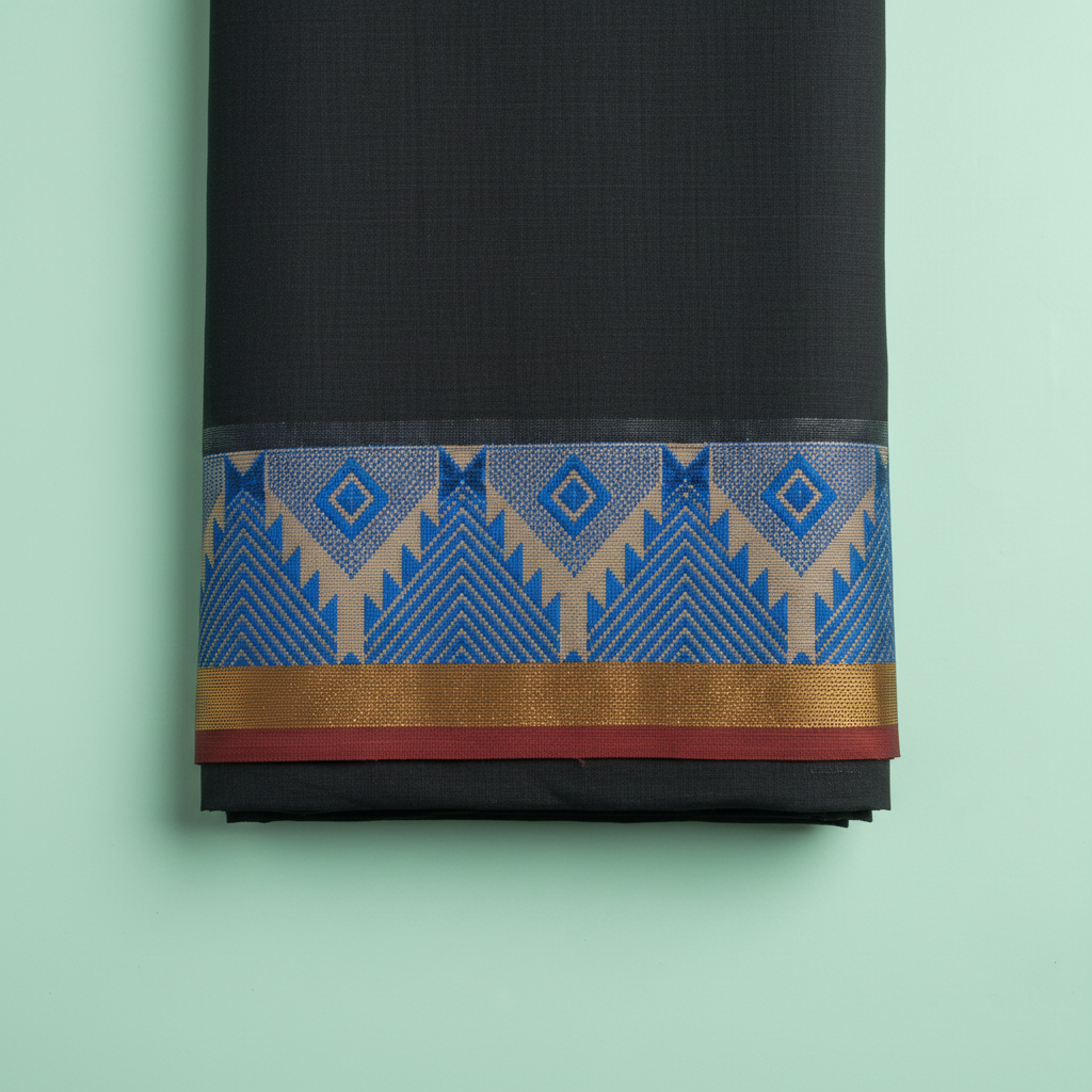 KUBERAN BOTTLE GREEN COTTON SAREE