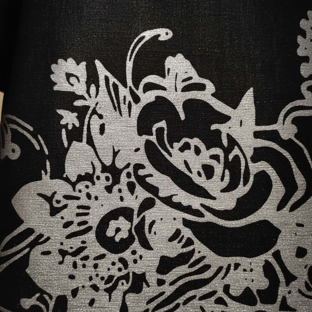 Kuberan Black Sherwani with Silver Floral Motifs