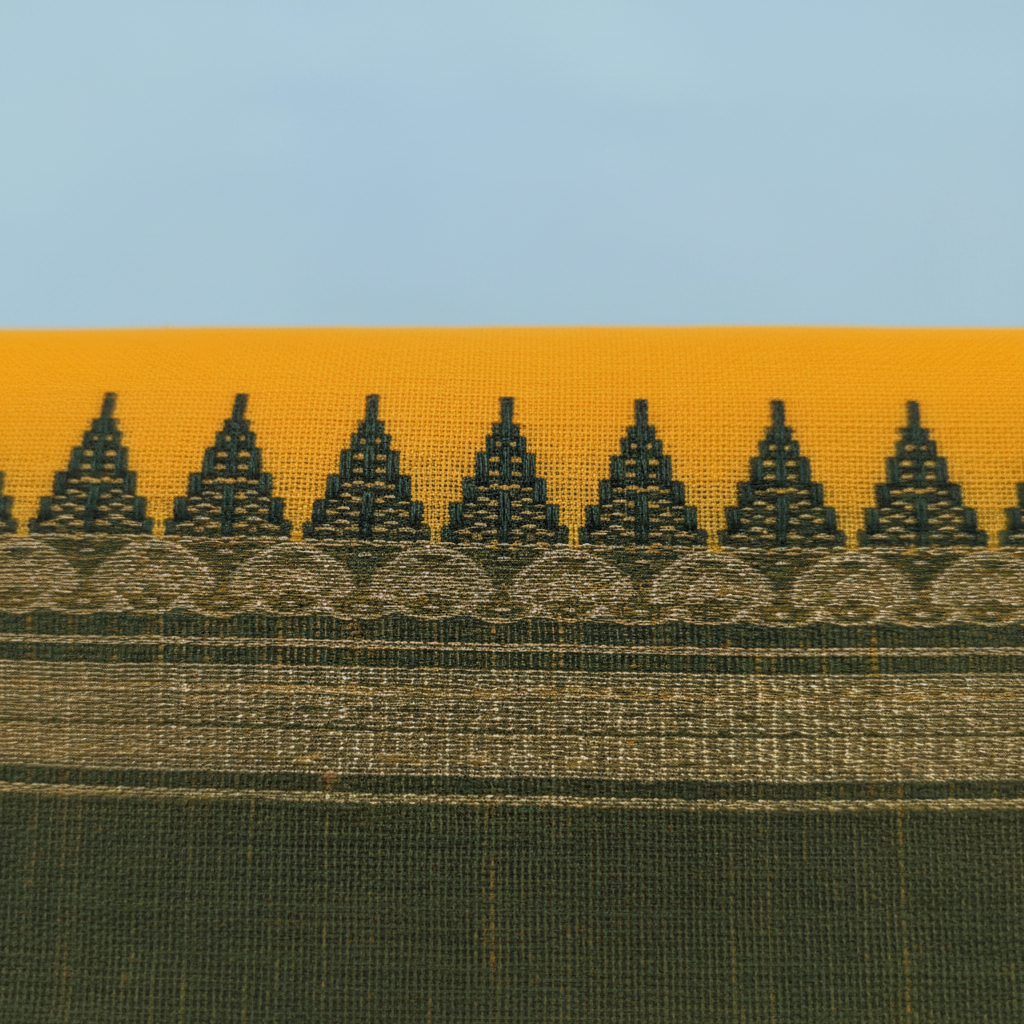 KUBERAN YELLOW COTTON SAREE