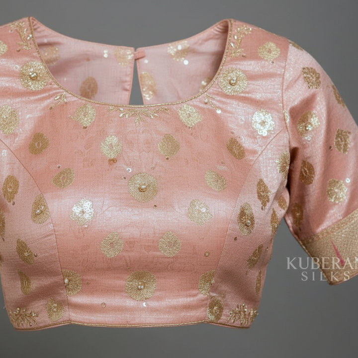 KUBERAN PEACH PAAITHANI UNSTITCHED TRADITIONAL LEHENGA
