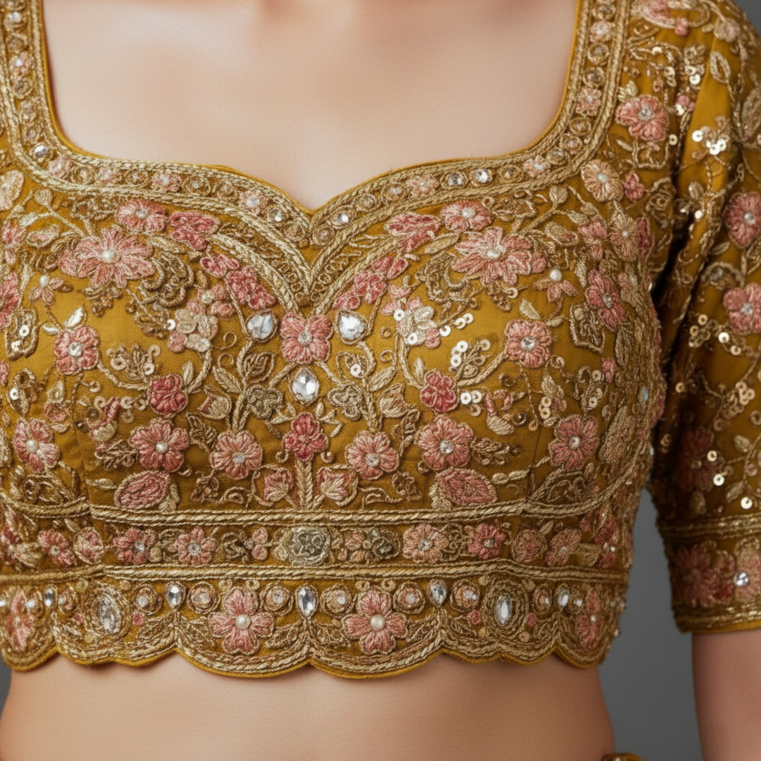 KUBERAN STITCHED MUSTARD YELLOW LEHENGA