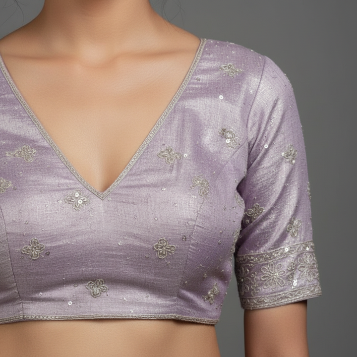 KUBERAN LAVENDER UNSTITCHED TRADITIONAL LEHENGA