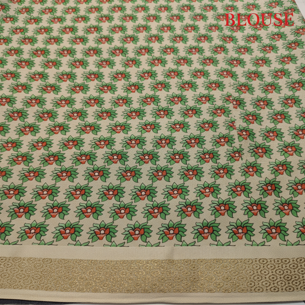 KUBERAN Beige to Black Ombre Checkered Mysore Silk Saree with Kalamkari Pallu