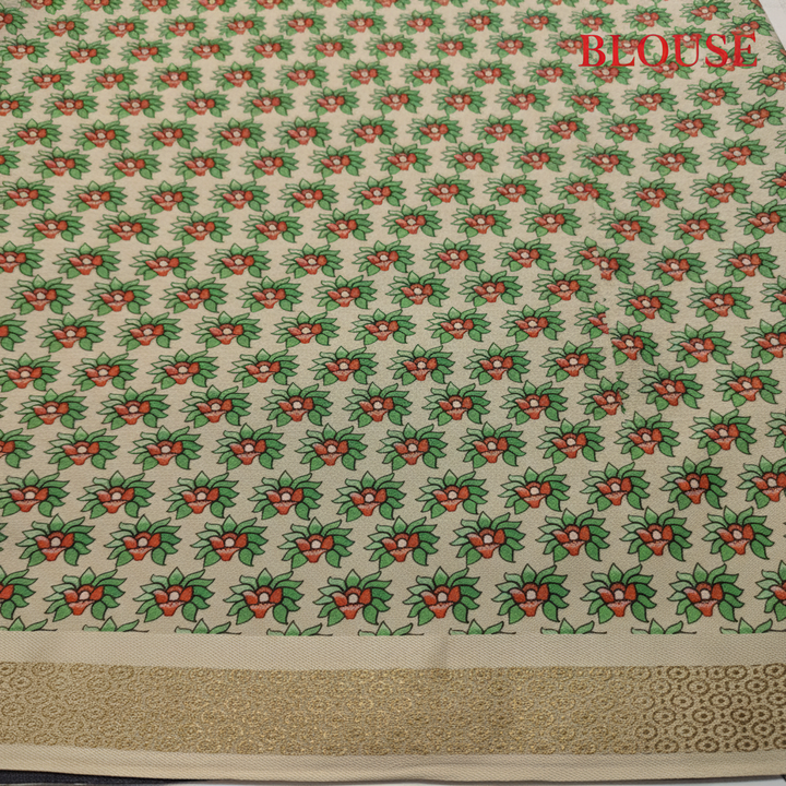 KUBERAN Beige to Black Ombre Checkered Mysore Silk Saree with Kalamkari Pallu