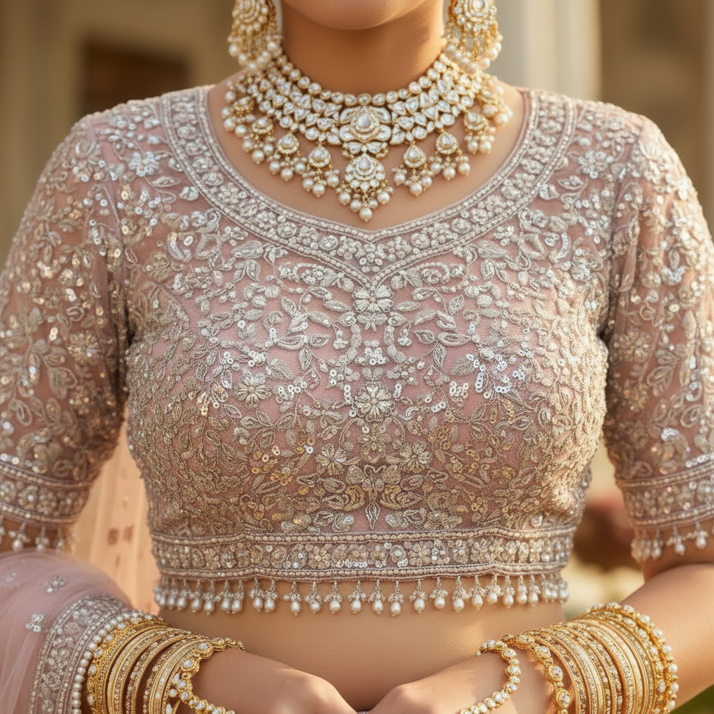 Kuberan Blush Pink Heavy Embroidered Lehenga Choli with Dupatta