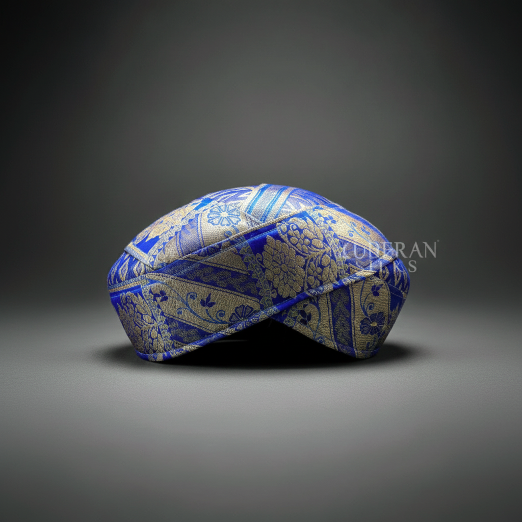 Blue brocade cushion 2000x2000