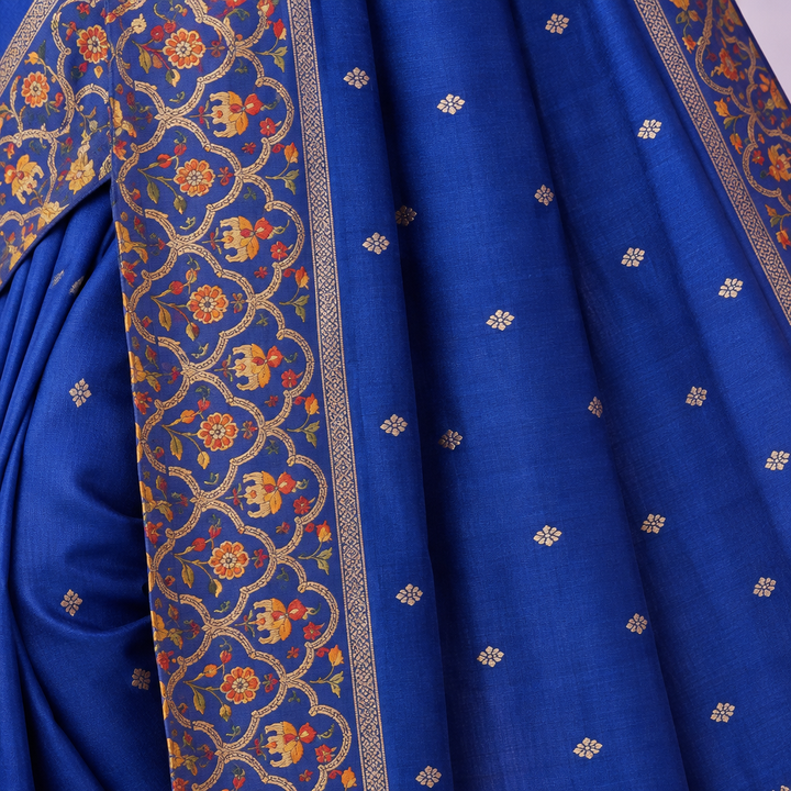 KUBERAN BLUE PURE MASHRU CHIFFON SAREE