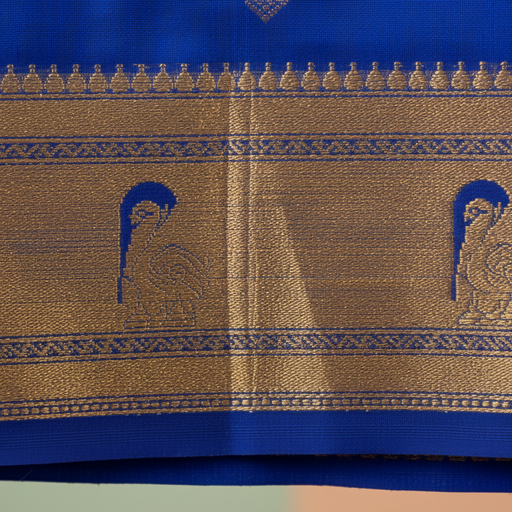 KUBERAN BLUE MYSORE SILK CREPE SAREE