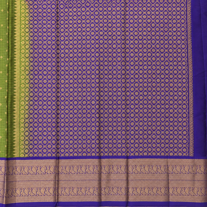 KUBERAN GREEN WITH BLUE PURE SILK SAREE