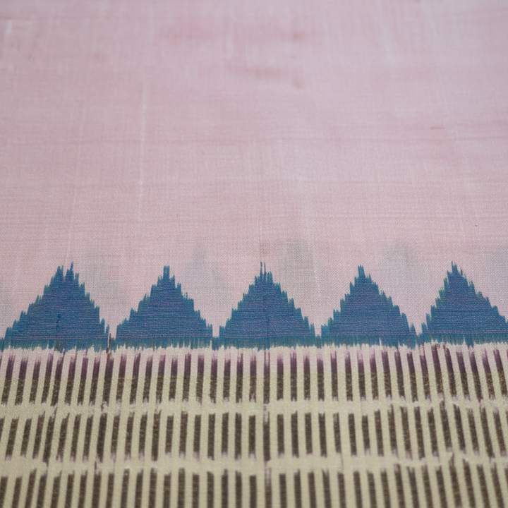 KUBERAN PEACH WITH BLUE POCHAMPALLY SILK SAREE