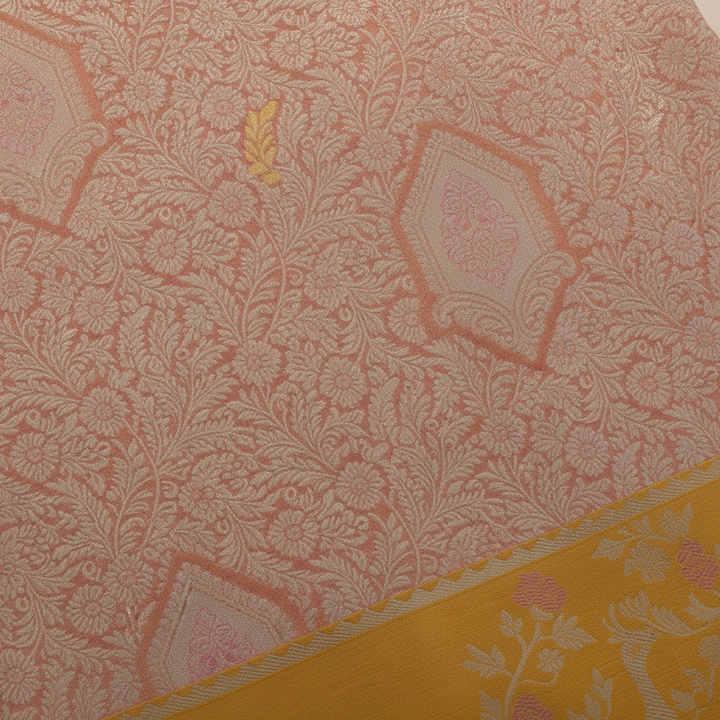 KUBERAN BLUSH PINK BROCADE SEMI SILK SAREE