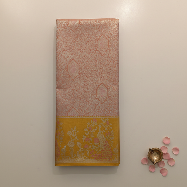 KUBERAN BLUSH PINK BROCADE SEMI SILK SAREE