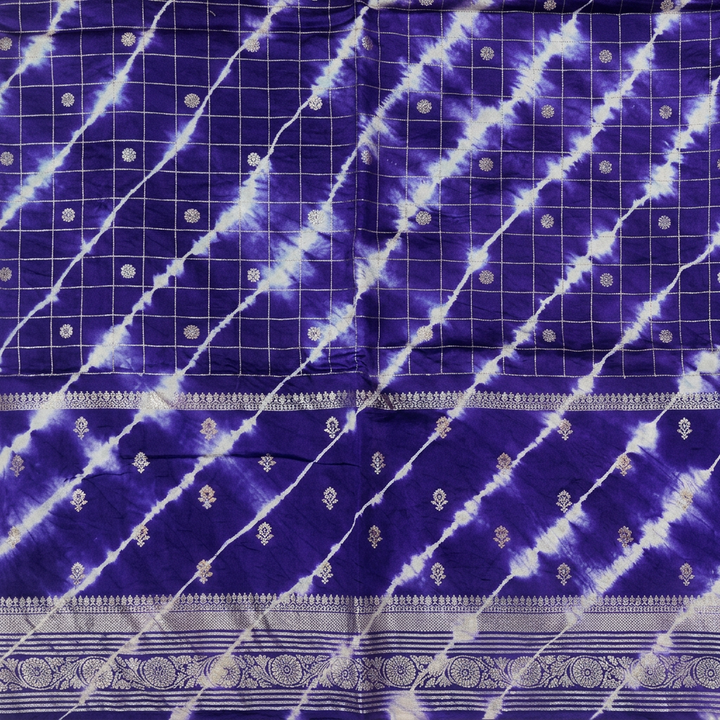 KUBERAN PURPLE LEHERIYA SHIBORI PURE SILK SAREE