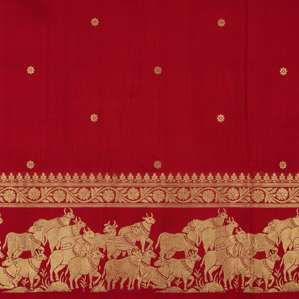 Kuberan Red Pure Banarasi Silk Saree