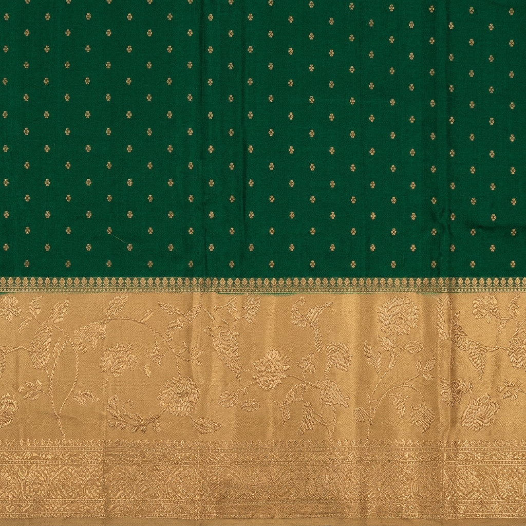 Kuberan Green and Gold Khaddi Georgette Saree