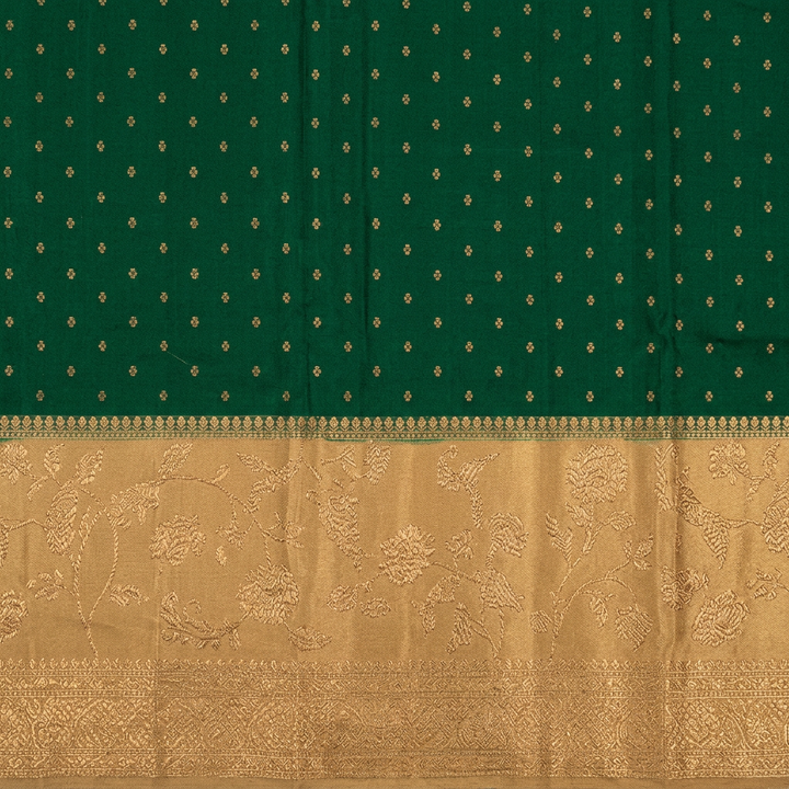 Kuberan Green and Gold Khaddi Georgette Saree