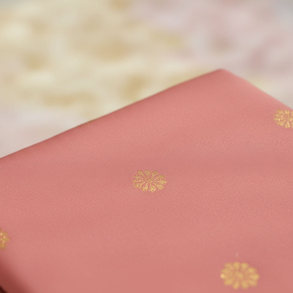 KUBERAN ROSE PINK WITH NAVY BLUE PURE KANCHIPURAM SILK SAREE