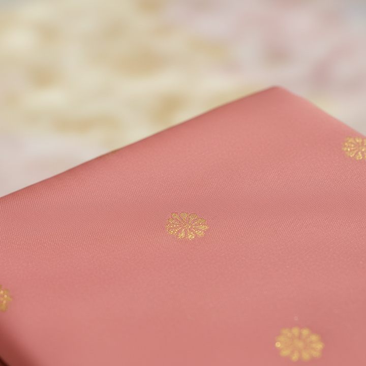 KUBERAN ROSE PINK WITH NAVY BLUE PURE KANCHIPURAM SILK SAREE