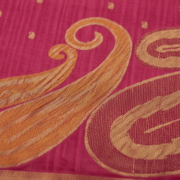 KUBERAN PEACH RAW SILK SAREE