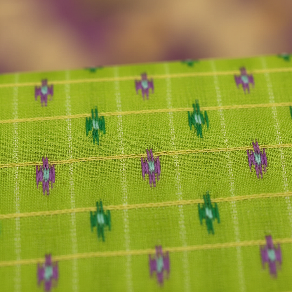 Body design close-up with ikat patterns