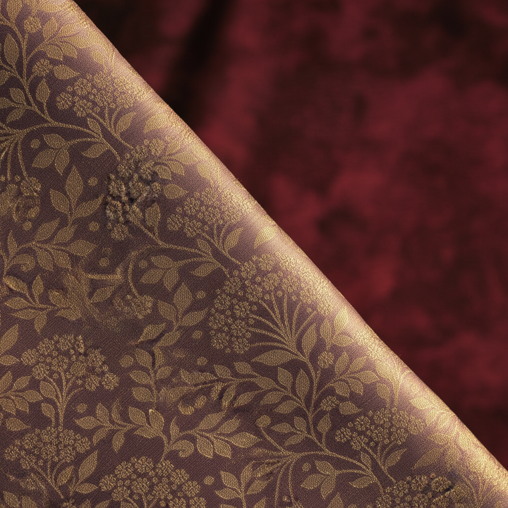 Kuberan Mauve Floral Kanchipuram Silk Saree