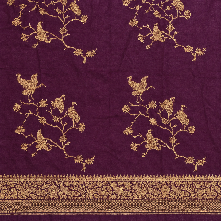 KUBERAN PURPLE PURE KHADDI GEORGETTE  SAREE
