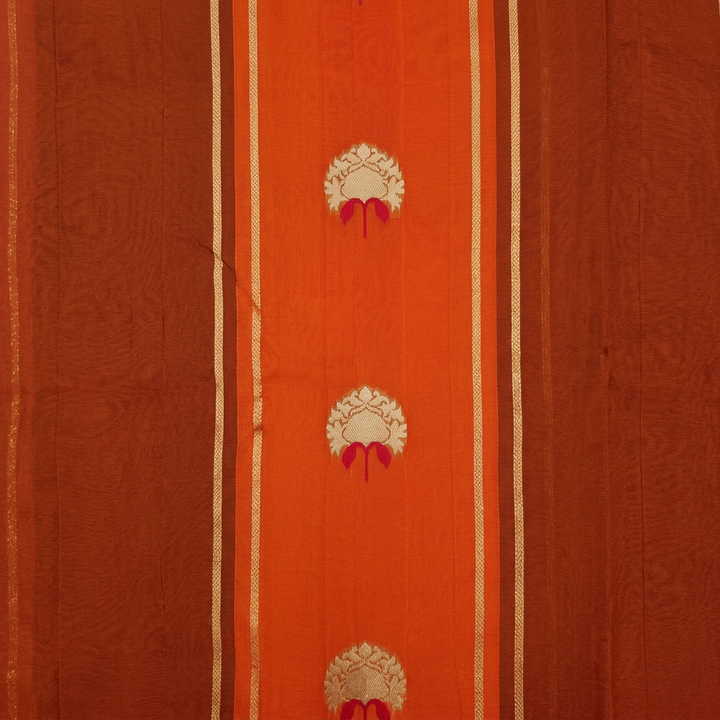 Kuberan Orange Chiffon Saree