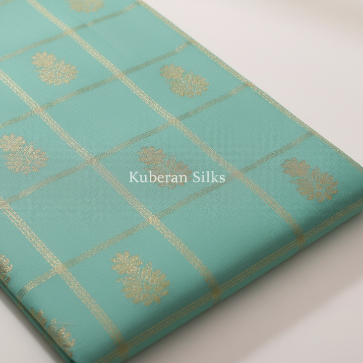 Kuberan Turquoise Kanchipuram Silk Saree