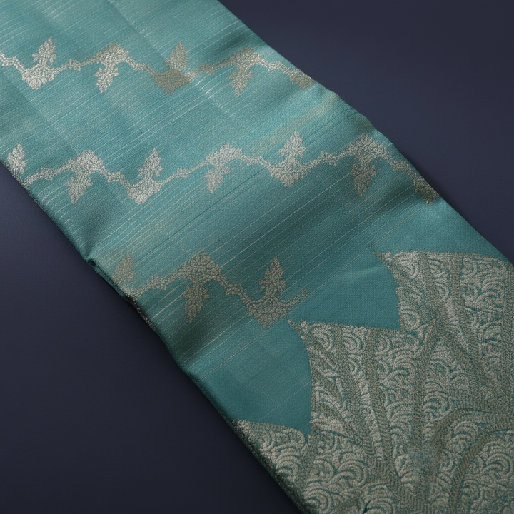 Kuberan Teal Kanchipuram Silk Saree