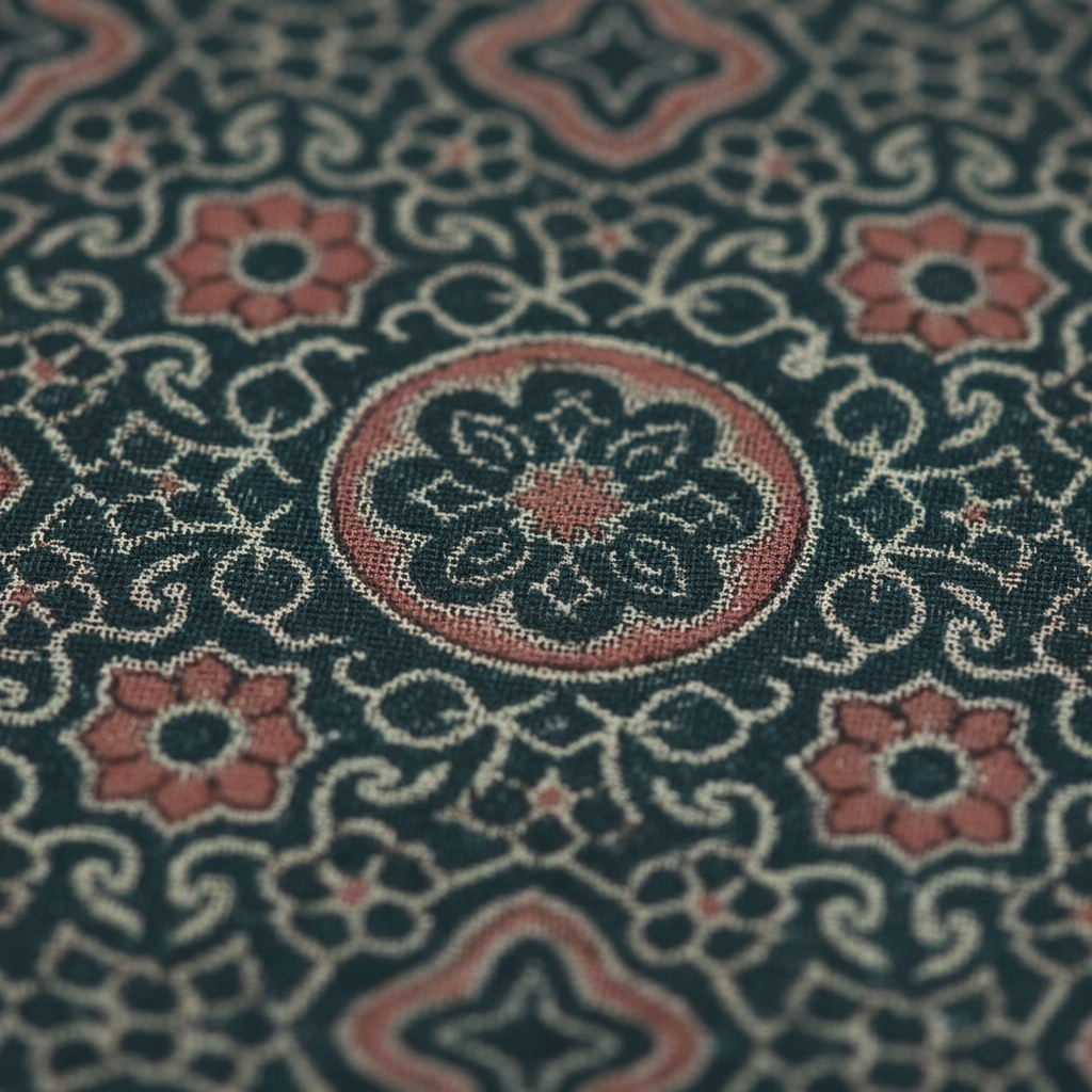 KUBERAN PALE BLUE AJRAKH PRINT SAREE