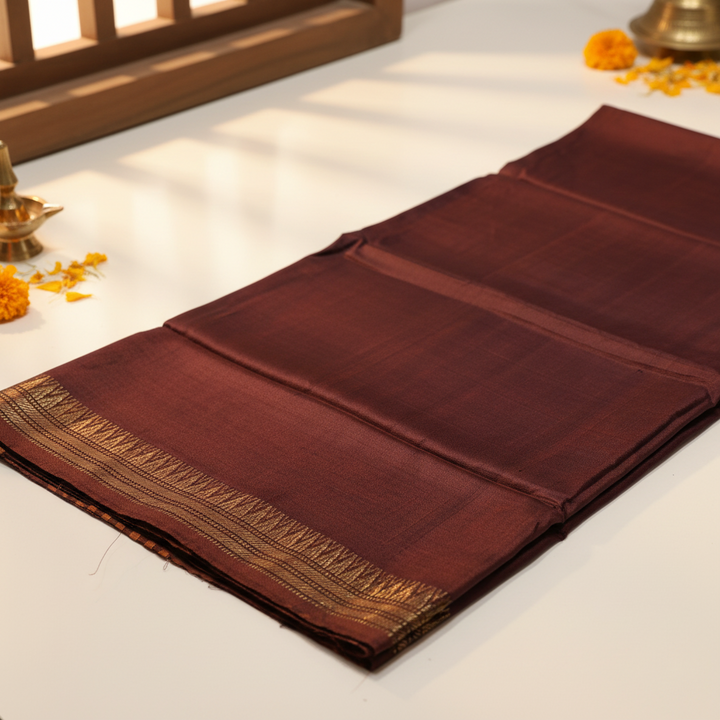 KUBERAN BROWN BISHNUPURI SOFT SILK SAREE