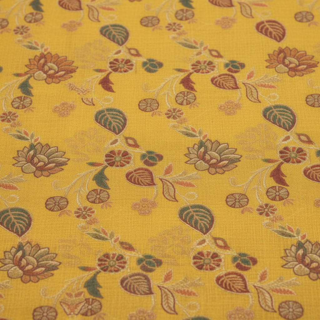 KUBERAN MEENAKARI YELLOW COTTON SAREE