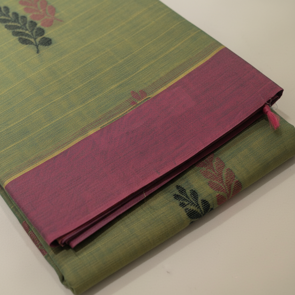 KUBERAN GREEN COTTON SAREE