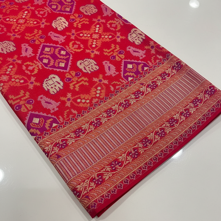 KUBERAN RED PURE KANCHIVARAM SILK SAREE