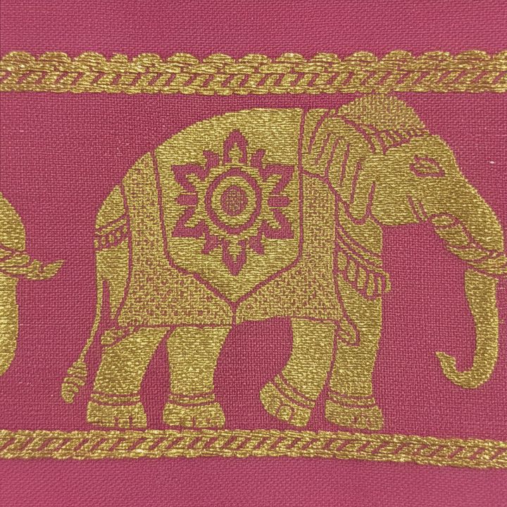 KUBERAN PINK AIRAVAT BORDER PURE CREPE SAREE