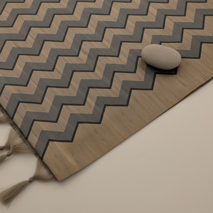 KUBERAN BEIGE SEMI TUSSAR SILK SAREE