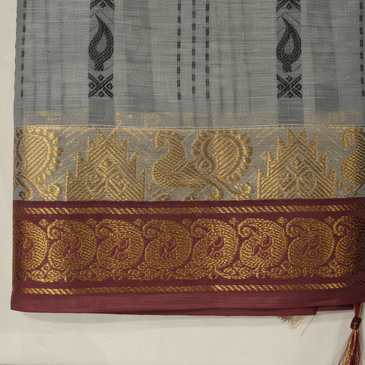 KUBERAN GREY COTTON SAREE