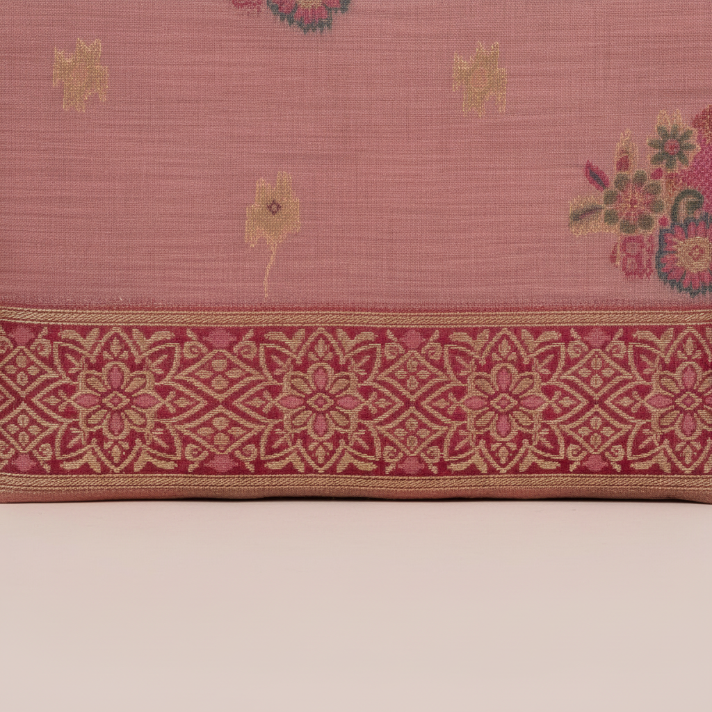 KUBERAN MEENAKARI PINK COTTON SAREE