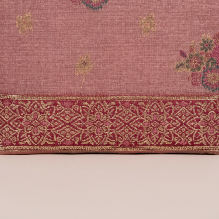 KUBERAN MEENAKARI PINK COTTON SAREE