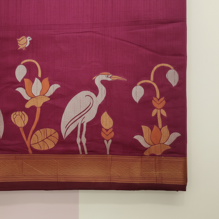KUBERAN PURPLE RAW SILK SAREE
