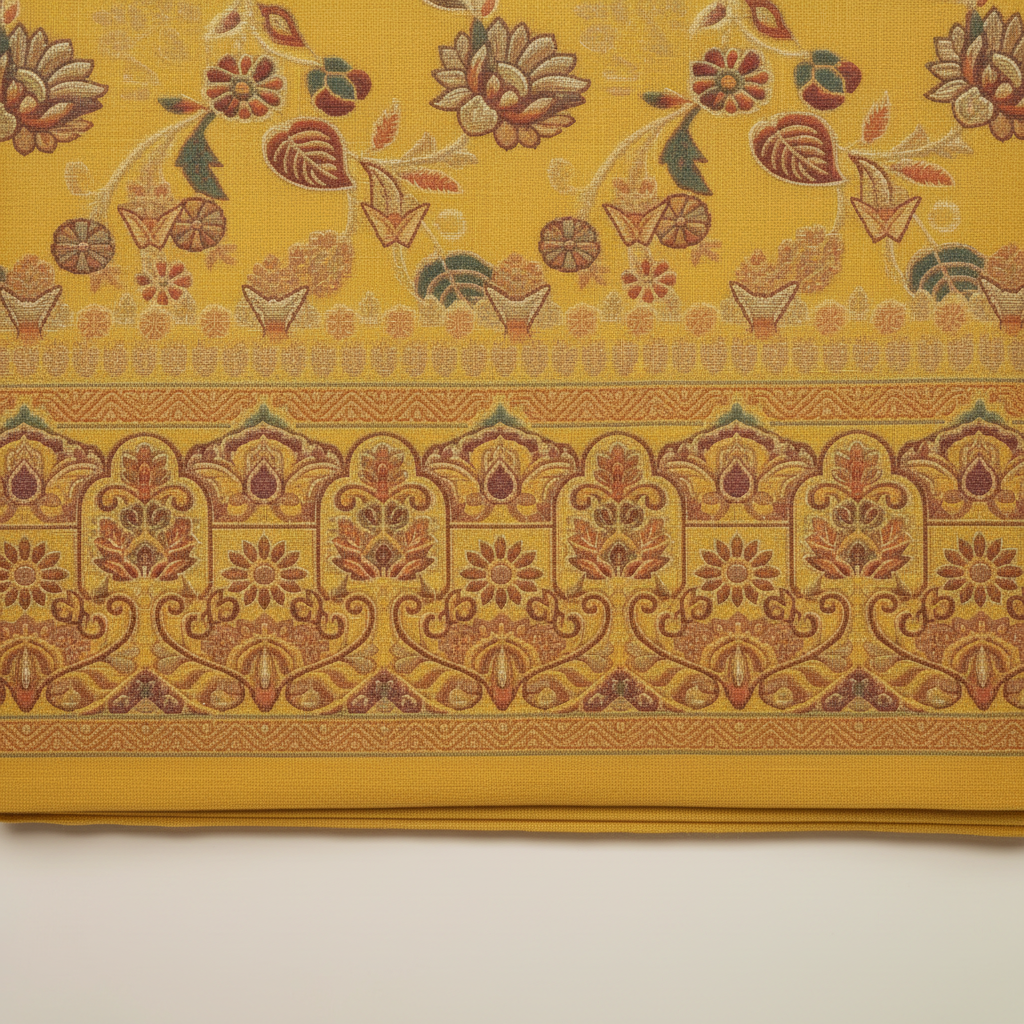 KUBERAN MEENAKARI YELLOW COTTON SAREE