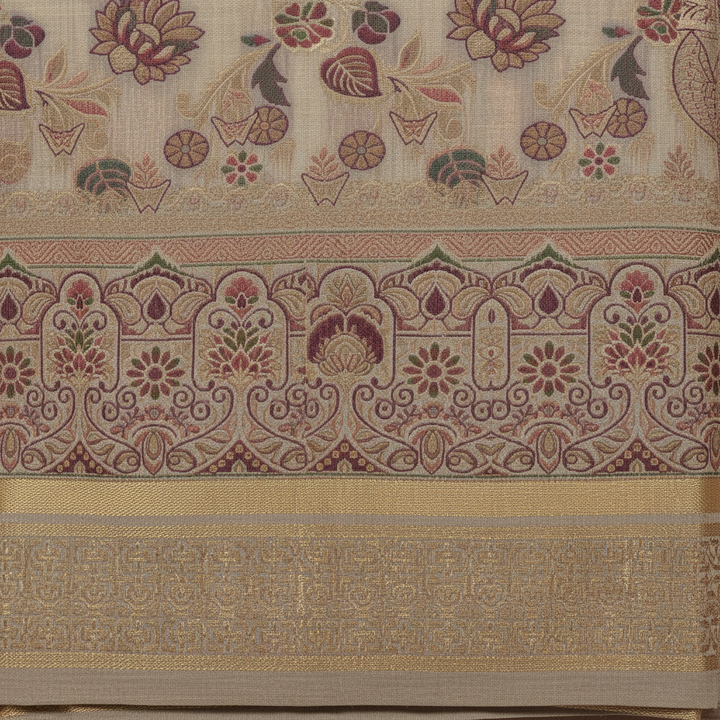 KUBERAN MEENAKARI IVORY COTTON SAREE