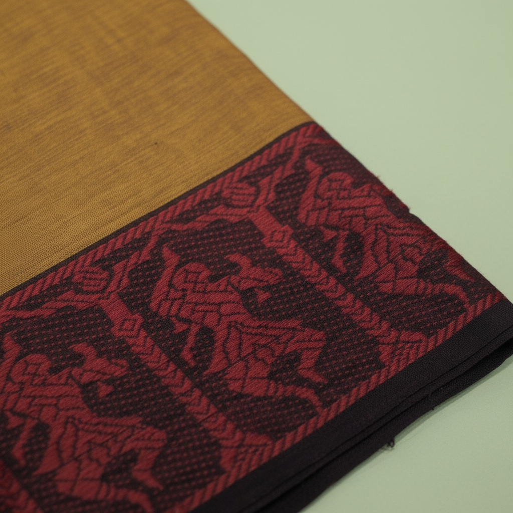 KUBERAN MOCHA BROWN COTTON DANCE PRACTICE SAREE