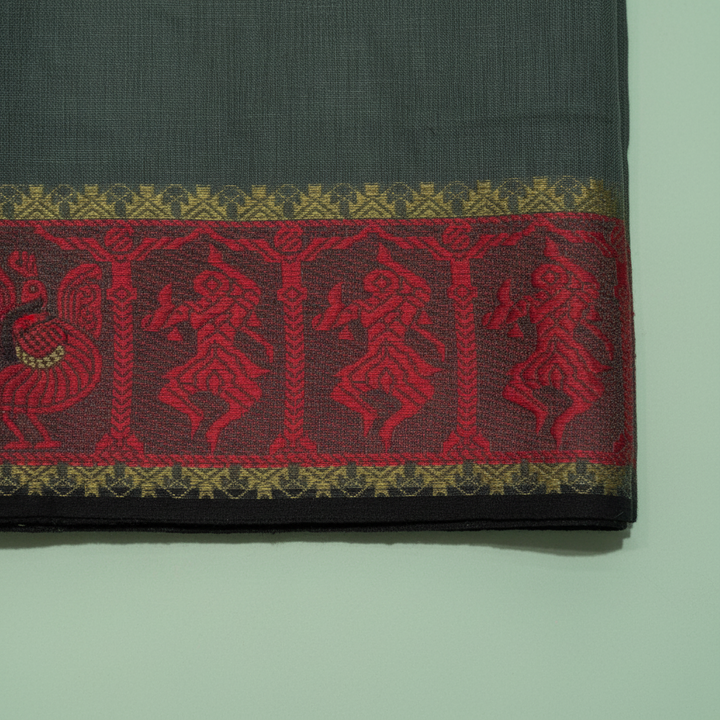 KUBERAN GREEN COTTON DANCE PRACTICE SAREE