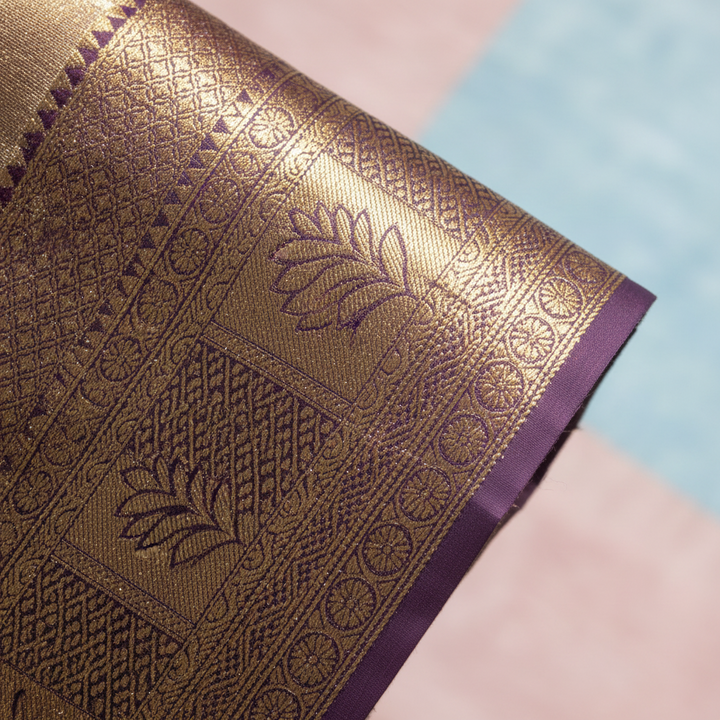 Kuberan light purple Floral Vine Kanchipuram Silk Saree