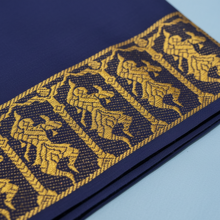 KUBERAN ROYAL BLUE COTTON DANCE PRACTICE SAREE