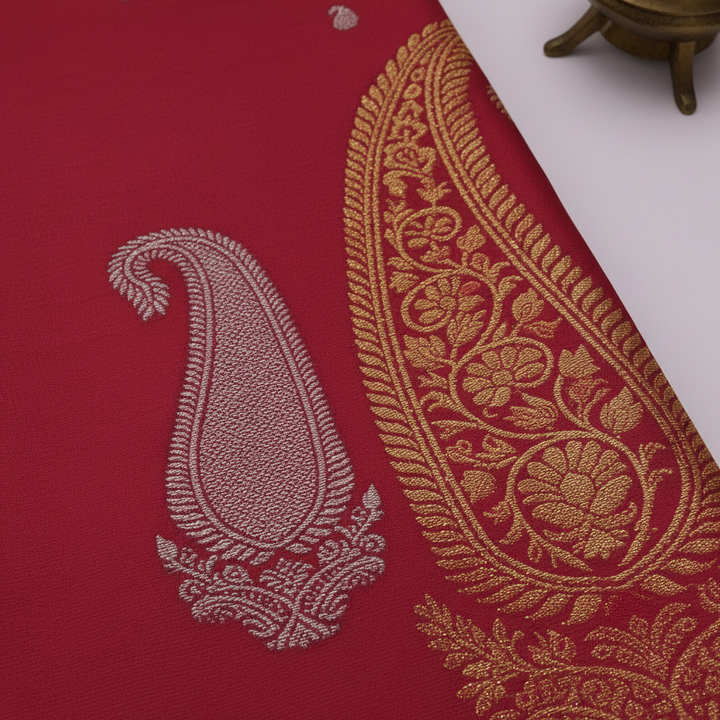 Border Edge Detail with Pink and Golden Paisley