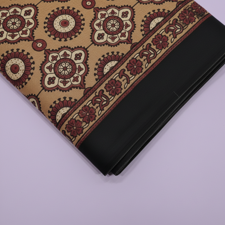 KUBERAN PALE BROWN AJRAKH PRINT SAREE