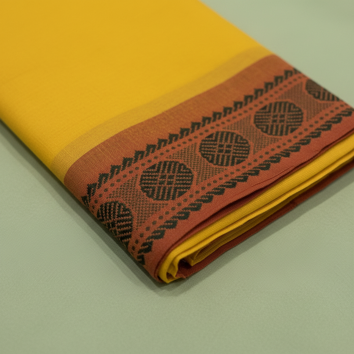 KUBERAN YELLOW COTTON DANCE PRACTICE SAREE