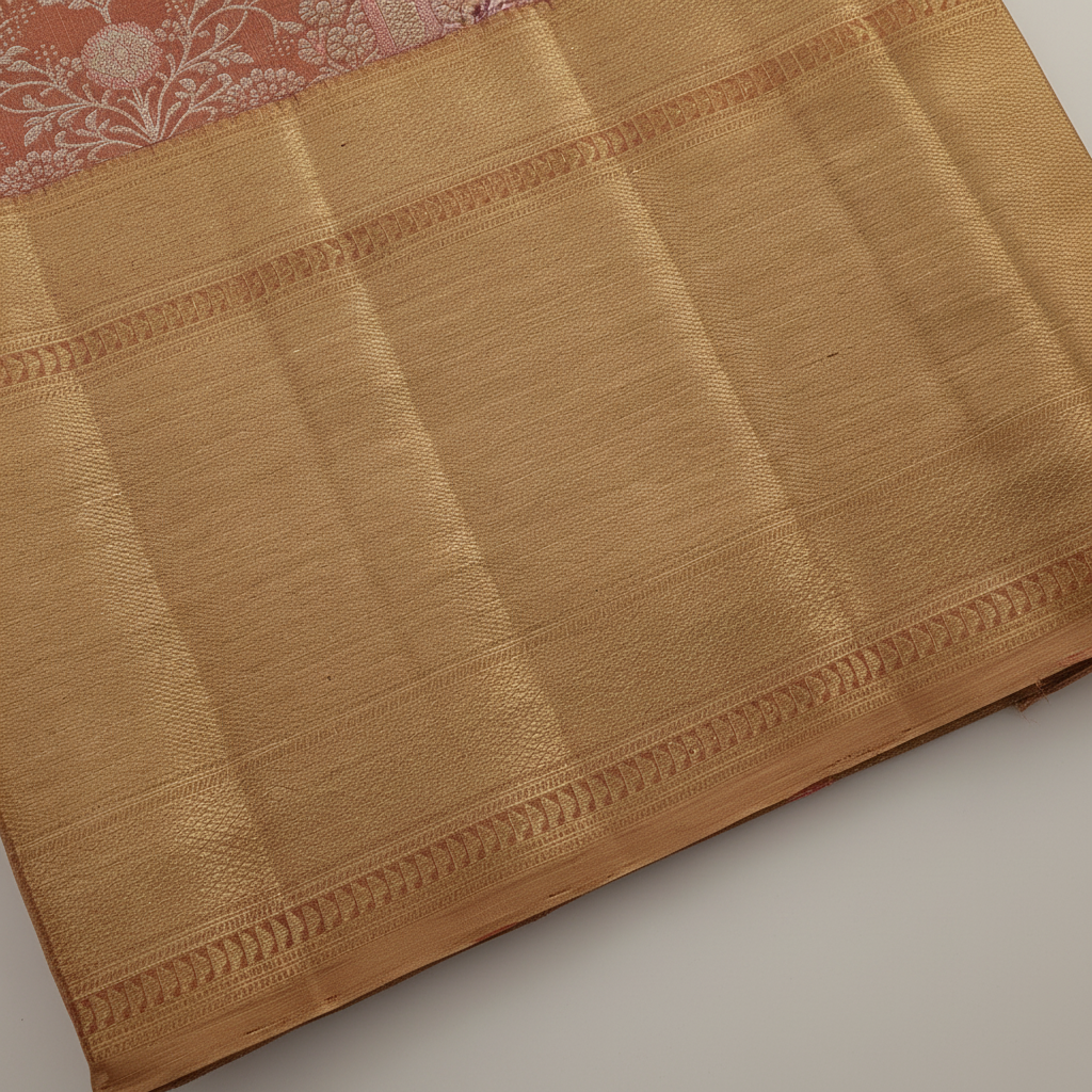 kuberan Coral pink Kanchipuram Silk Saree